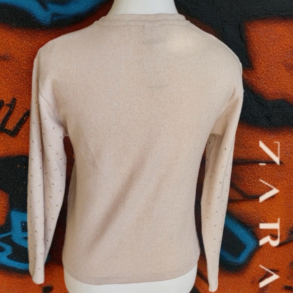 Zara Beige Women's Crew Neck Sweater - Picture 6 of 10
